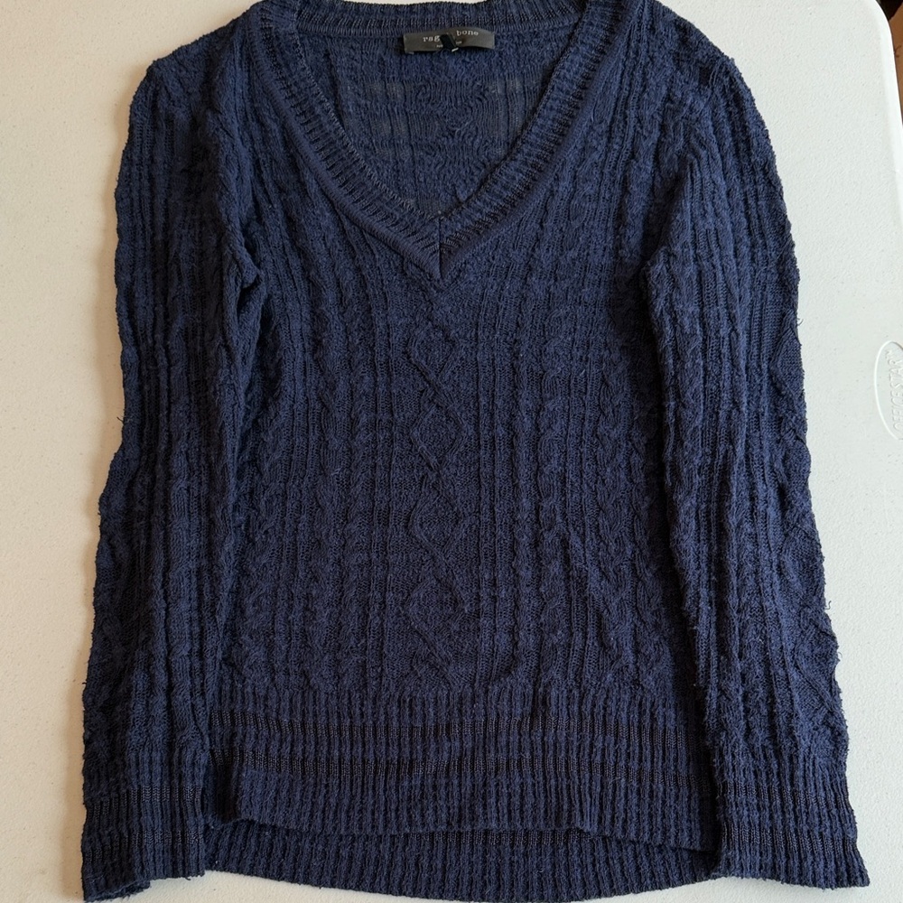 rag & bone Women’s V-Neck Navy Sweater